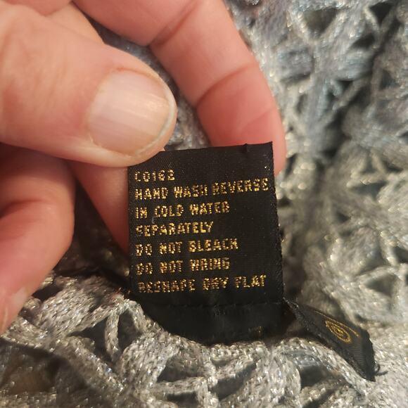 VTG Y2K Lisa Original Sweater Vest Sz Medium Womens Silver Sparkle Fairy Glitter - Picture 10 of 10